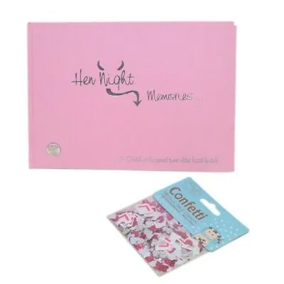 £6 • Buy Hen Night Memory A6 Pink Note Book. Photo Album - Scrap - Guest Book +CONFETTI