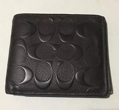 Coach Black Leather Compact ID Wallet • $39.99