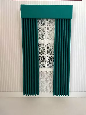 Emerald Green Dollhouse Curtains 1:12 Scale • $12.49