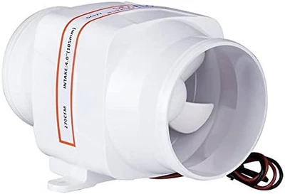 $54.98 • Buy SEAFLO 4  In-Line Marine Bilge Air Blower 24V 270 CFM Quiet Boat White