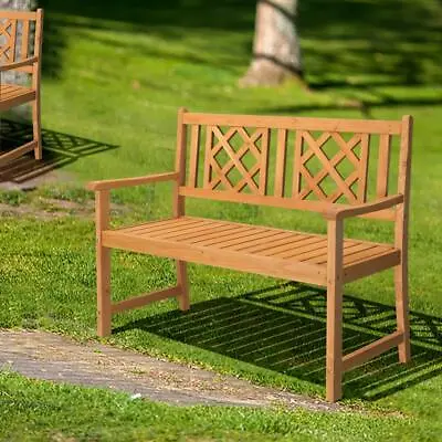 Paito Fir Outdoor Bench Wooden 2 Person Chair For Patio Garden Backyard • $76.99