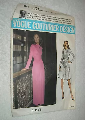 Vintage 2788 Vogue Sewing Pattern Couturier Dress Size 16 38 Bust 40 Hip Used • $4.95