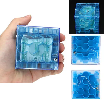 Money Maze Puzzle Box-Cube Shaped Puzzle Money Holder Box Preschool Learning Toy • $8.64