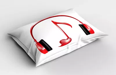 Music Pillow Sham Love Sound Headphones • £14.99