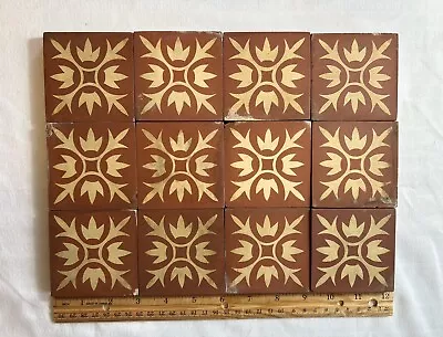 Antique American Encaustic Tile Co Victorian Floor Tile Lot Of 35 • $175