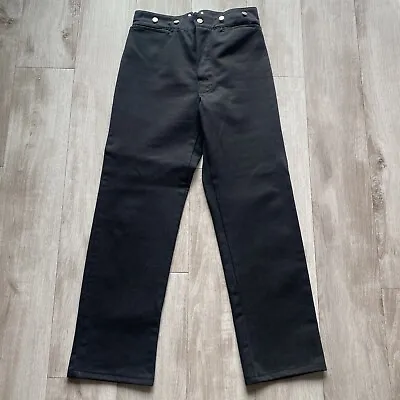 Wah Maker Mens Size 32 Frontier Old West Button Fly Black Suspender Jeans Pants • $69.95