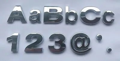 £0.99 • Buy Upper And Lower Case Chrome 3D Self-Adhesive Letters / Numbers Sticker Home Car.