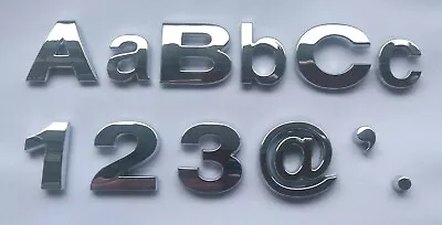 Upper And Lower Case Chrome 3D Self-Adhesive Letters / Numbers Sticker Home Car. • £1.49