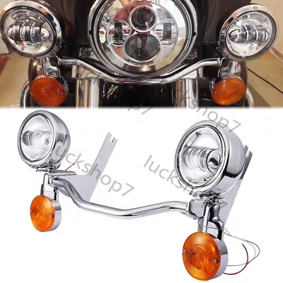 LED Driving Passing Turn Signals Lights Bar For Harley Road King Glide Classic • $187.05