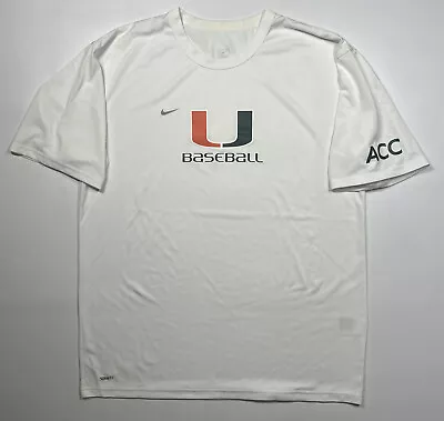 Nike University Of Miami Hurricanes Baseball Dri Fit Shirt Size Medium • $69.99