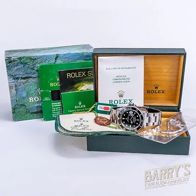 1996 T Serial Rolex 16610 Submariner Date Black Stainless Watch • $9999.95
