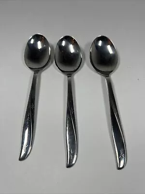 3 Twin Star Oneida Community Stainless Atomic Starburst MCM Iced Tea Spoons • $15