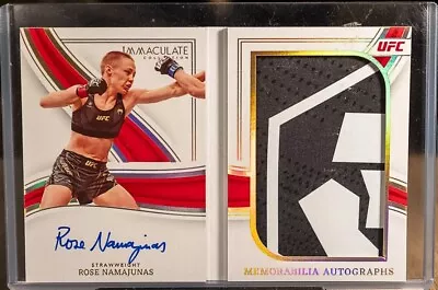 Rose Namajunas 2023 Panini Immaculate UFC Patch Auto Gold Booklet 2/8 • $999.99