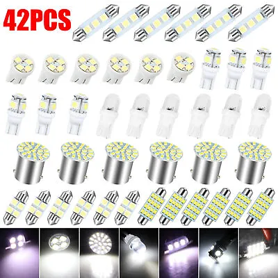 $5.89 • Buy 42PCS Car Interior Combo LED Map Dome Door Trunk License Plate Bulbs Light White