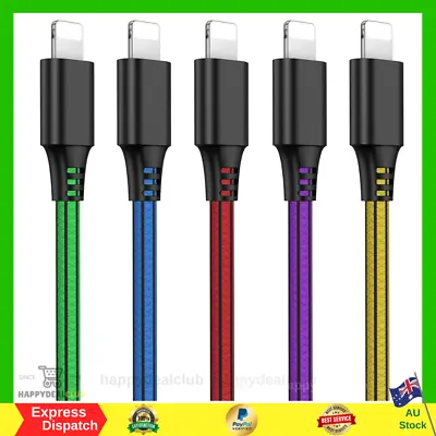 IPhone-Charger 5 Pack 2m 6ft Cable Phone Charging Syncing Cord Charger Cable NEW • $21.89