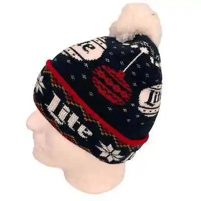 Miller Lite Christmas Novelty Pom Pom Beanie Hat • $19