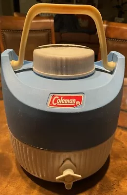 Coleman 1 Gallon Blue Picnic Camping Travel Cold Water Cooler Jug Vintage 1970's • $11