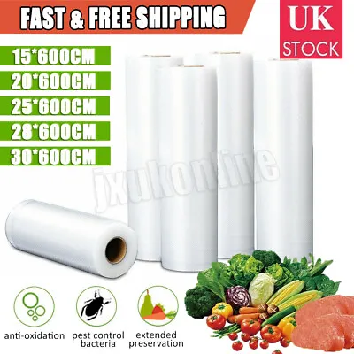 Food Vacuum Sealer Bags Rolls Vaccum Food Saver Storage Embossed Seal Bag Pack • £4.79