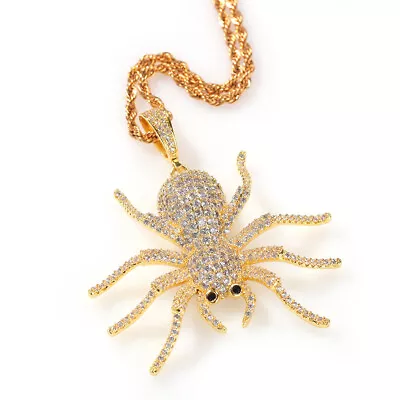 Spider Pendant Necklace Hundreds Of Men And Women Tide Models Zirconia Hip-hop • $17.14