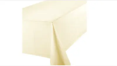 LINEN LOOK CREAM IVORY (52” X 70”)  TABLE CLOTH LOOK POLYESTER STYLISH • £8.99