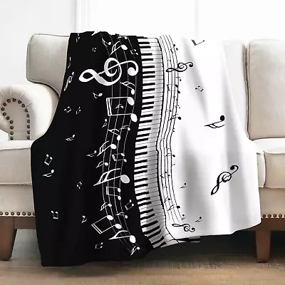 Music Blanket Gifts For Women Girls Men Abstract Piano Music Note Decoration Fo • $41.99