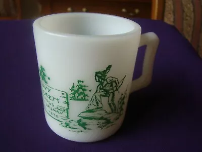 Vintage Davy Crockett Hazel Atlas Kiddie Ware Green Mug • $10.99