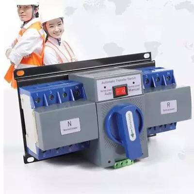 £21.60 • Buy 63A4P Dual Power Automatic Transfer Switch Uninterrupted Transfer Power V2A0