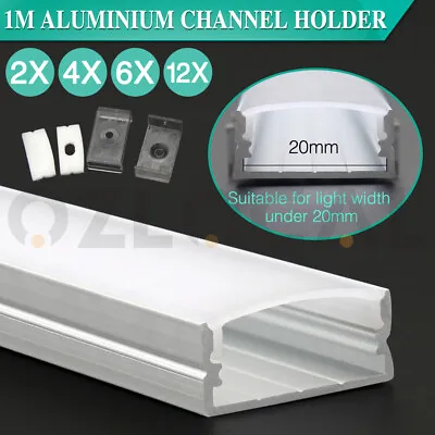 $18.59 • Buy 20mm 1m Aluminium Light Channel Frosted Cover Profile Bar Led Strip Lights