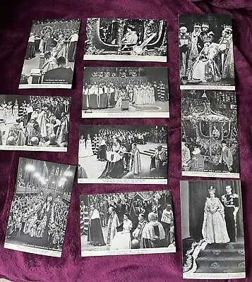 Vintage Queen Elizabeth II Coronation Postcard Set • £5