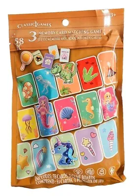 New Childrens MEMORY CARD MATCHING GAME - 55 Cards 3 Game Boards Classic Kids • $4.25