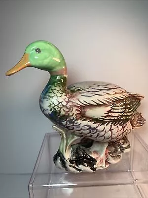 Vintage Hand Painted Ceramic Mallard Duck Hunting Lodge • $7.95