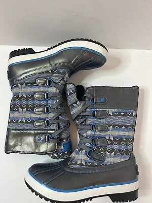 UGG Baroness Blue Nordic Snowflake Winter Snow Boot Women's 7 (1001796) • $50