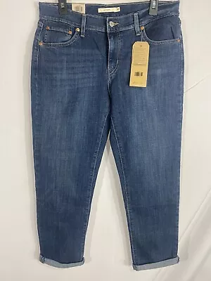 Womens Levi's Mid Rise Boyfriend Jean Size 10 Tapered Relaxed Hypersoft 30X27 • $24.65