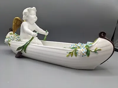19Th C. Antique England Minton For Mortlock Porcelain Figurine Angel On The Boat • $274.99