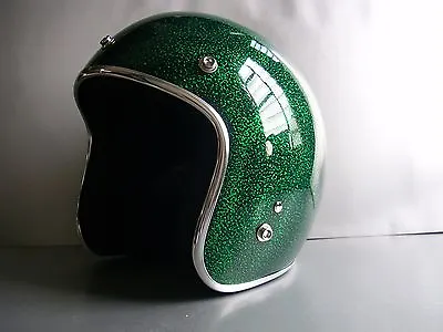 Vintage Style Motorcycle Helmet With Metal Flake • $95