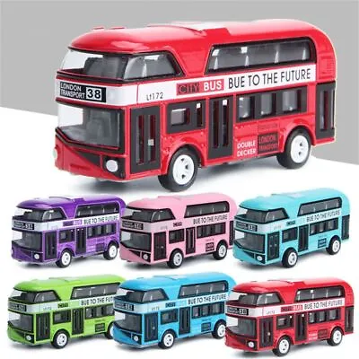 London Double Decker Bus Car Model Diecast Toy Vehicle Pull Back Kids Gift Toys. • £6.25