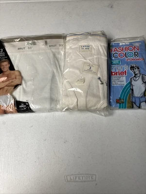 $74.99 • Buy Vintage Underwear Lot 7 Pair NOS Kmart Brut M And L Briefs