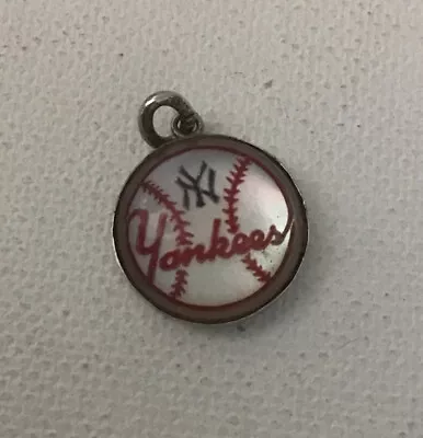 Vintage Lestage New York NY Yankees Baseball Reverse Intaglio Sterling Charm • $24.99