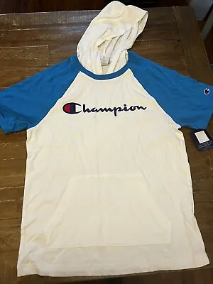 Champion Men's Hoodie T-Shirt  Raglan Short Sleeve Color Block  Medium • $15