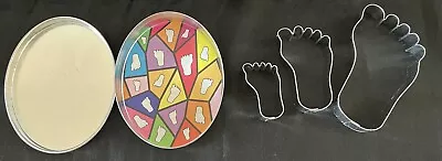 Mini Feet Cookie Cutter Set Of 3 With Tin Baby Shower Cake Decoration • $4.99