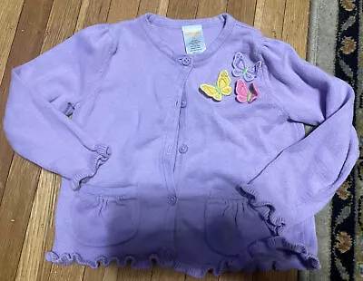 GYMBOREE BUTTERFLY BLOSSOMS Purple Sweater Size:2T EUC Vintage HTF • $6.93