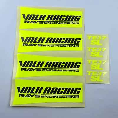 Yellow+Black JDM Reflective RAYS VOLK Racing TE37SL Wheel Sticker Decal Drift • $20.50