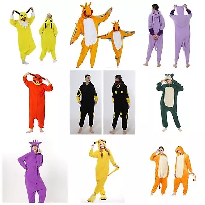 Adult Kids Unisex Pokemon Onesie Kigurumi Pyjamas Pikachu Costume Snorlax Evee • $35.99