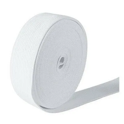 FLAT WOVEN 1 INCH WIDE FLAT ELASTIC WHITE QUALITY UK Seller • £0.99