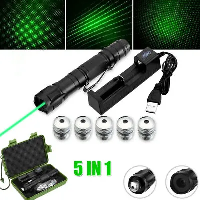 50Miles Green Laser Pointer Pen Rechargable Lazer Visible Beam Torches Charger • £9.99