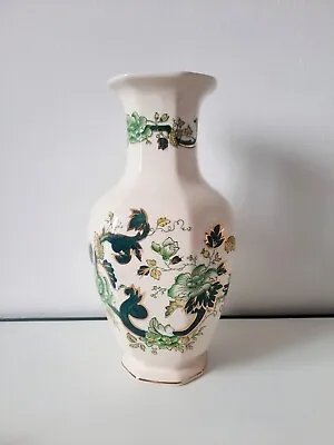 Mason's Chartreuse Vase Cream & Green 10  Decorative Ironstone Made In England • £12