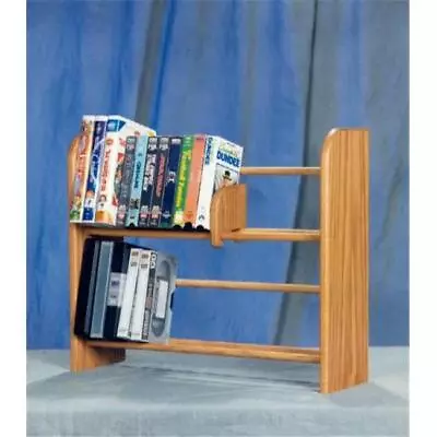 Wood Shed 205 Solid Oak 2 Row Dowel DVD-VHS Rack • $100