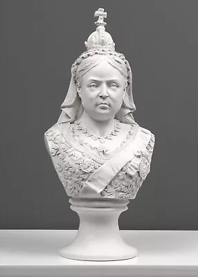 Queen Victoria Bust Sculpture-Female Antique Art Statue In Marble Stone • $283