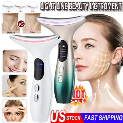 Micro-Glow Microcurrent Portable Neck Face Lifting Tightening Massager Machine • $16.29