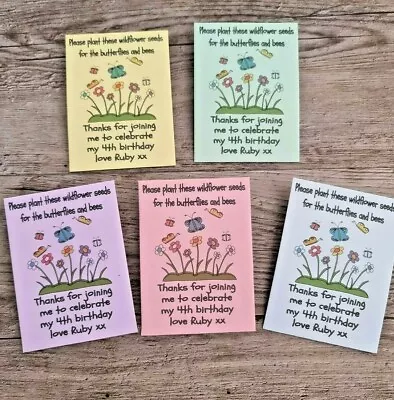 £5.99 • Buy Personalised Seed Packets Birthday Party Bag Favour Filler Gift Boy Girl Flowers